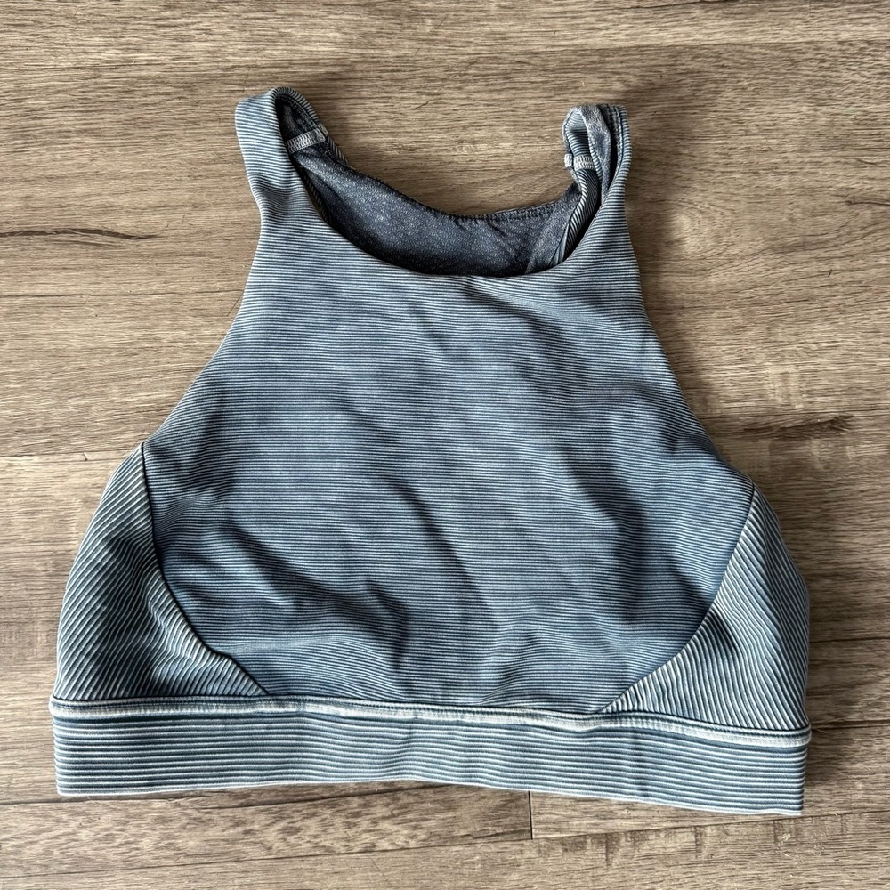 lululemon athletica Gray Striped Top zise 6 #13